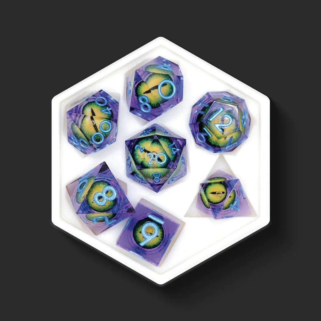 Watcher in the Abyss dragon eye dice set top view